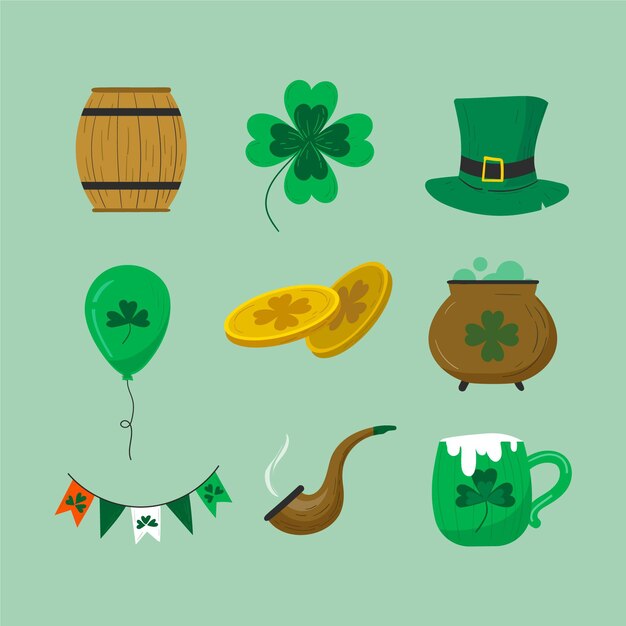 Colección de elementos del día de san patricio