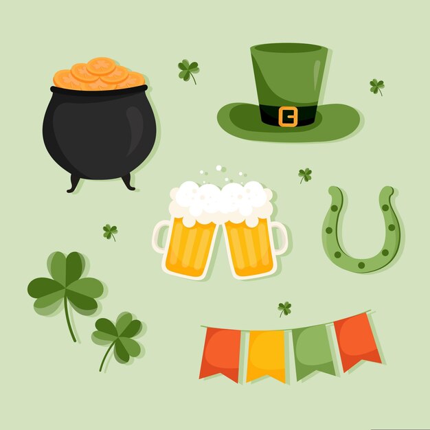 Colección de elementos del día de san patricio