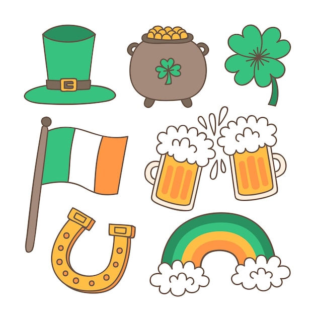 Colección de elementos del día de san patricio