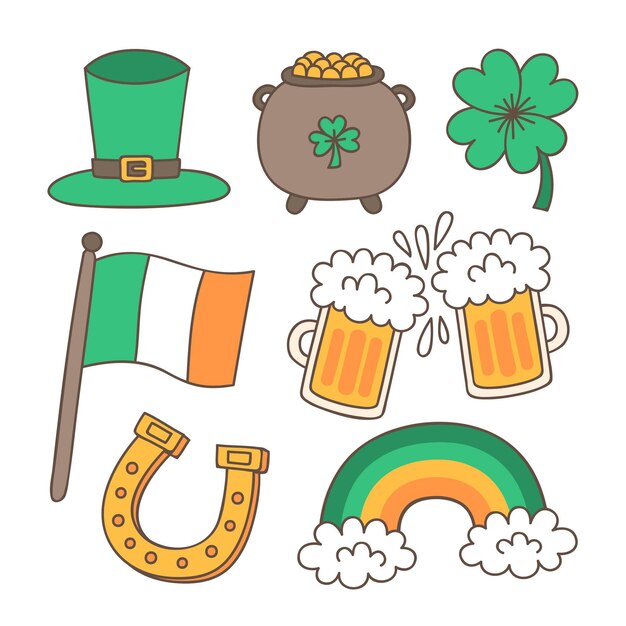 Colección de elementos del día de san patricio