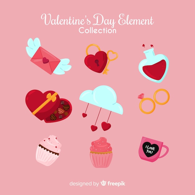 Colección elementos día de san valentín