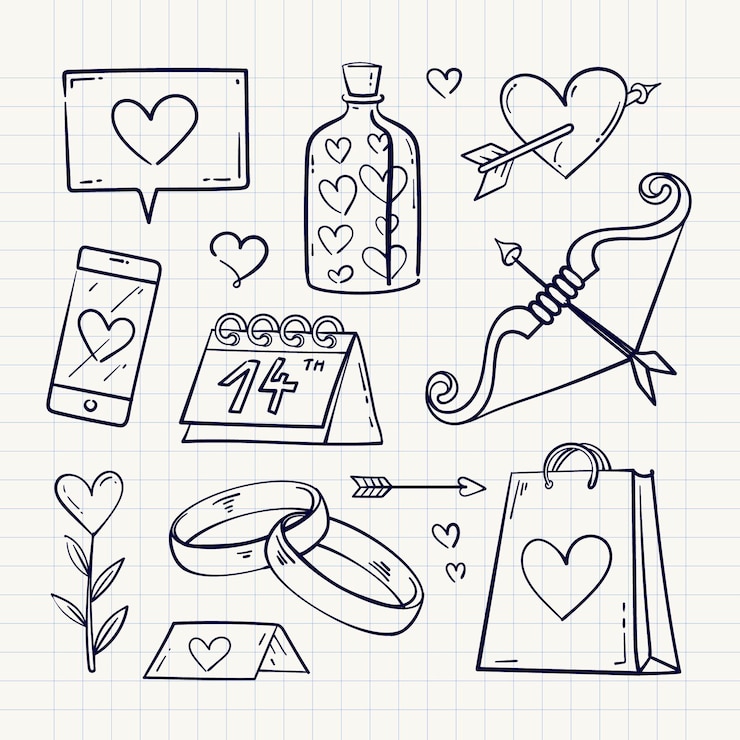 Vector gratuito colección de elementos para el día de san valentín