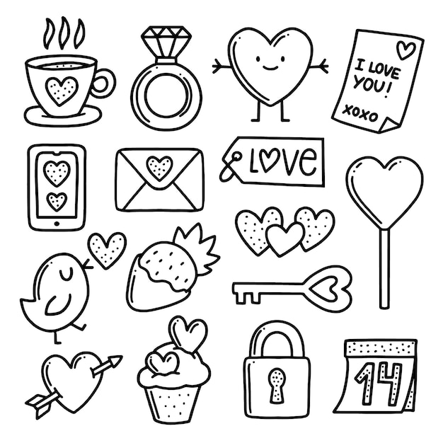 Colección de elementos del día de san valentín