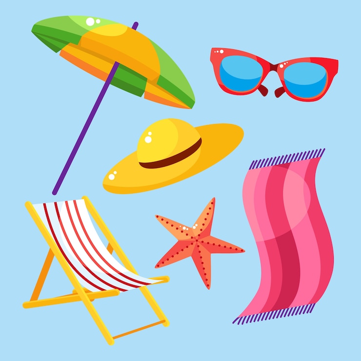 Vector gratuito colección de elementos dibujados a mano de verano