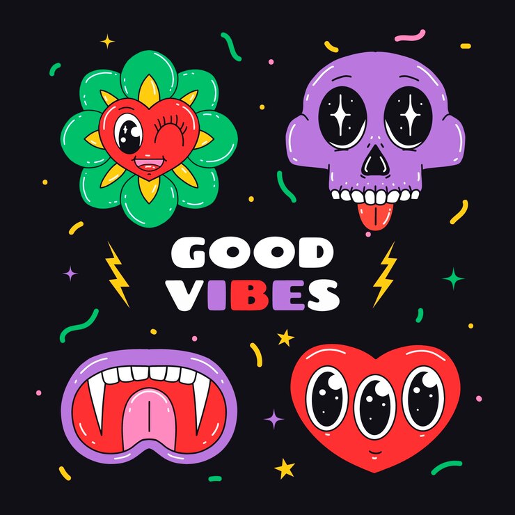 Vector gratuito colección de elementos de dibujos animados de moda dibujados a mano
