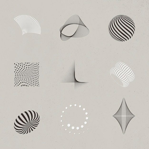 Vector gratuito colección de elementos de diseño abstracto 3d