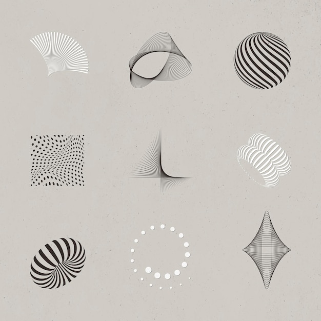 Colección de elementos de diseño abstracto 3D
