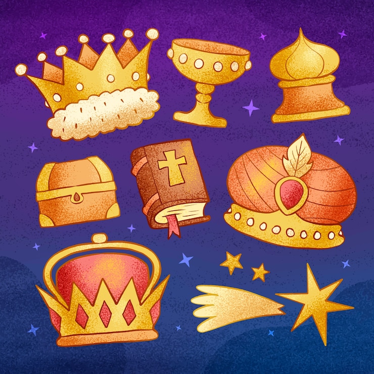 Vector gratuito colección de elementos de diseño de acuarela para reyes magos