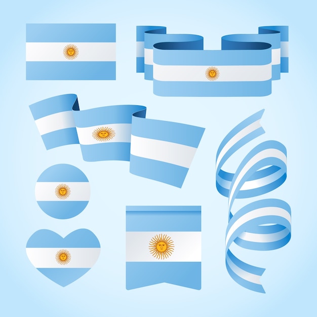 Colección de elementos de diseño degradado 25 de mayo.