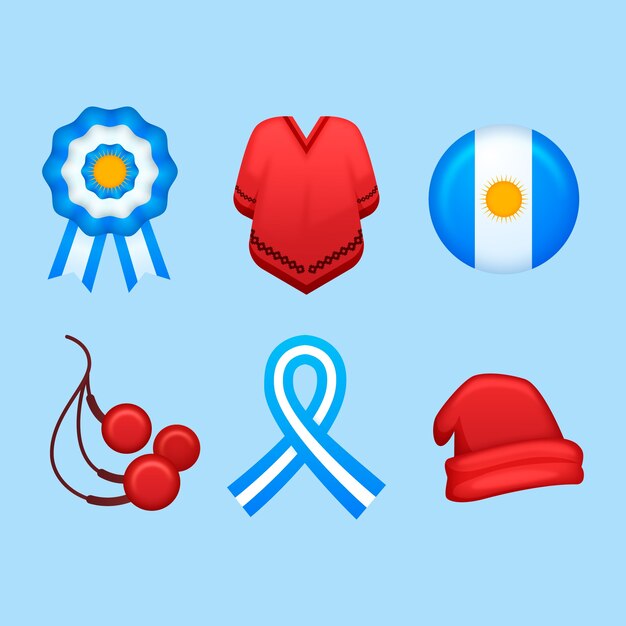 Colección de elementos de diseño degradado 25 de mayo.