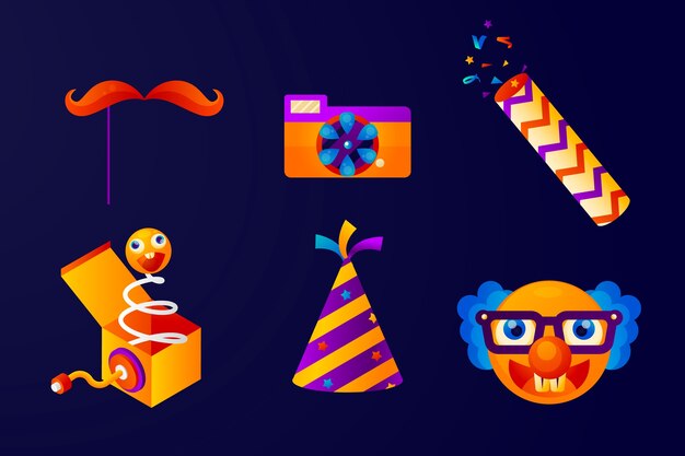 Colección de elementos de diseño para el día de los tontos de abril.