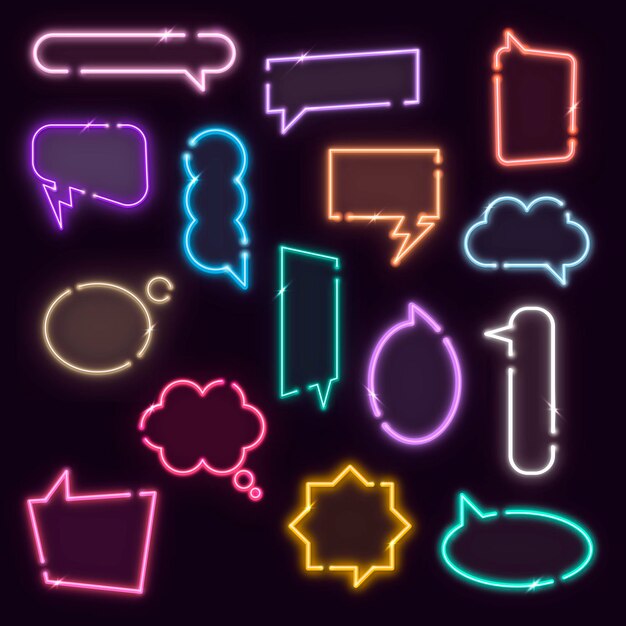 Colección de elementos de diseño de globos de voz coloridos