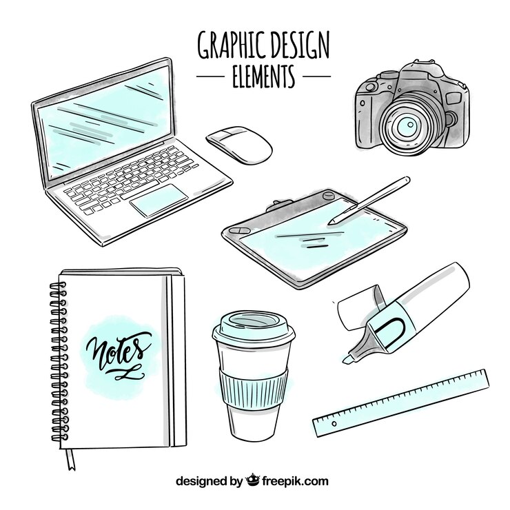 Vector gratuito colección de elementos de diseño gráfico en estilo hecho a mano