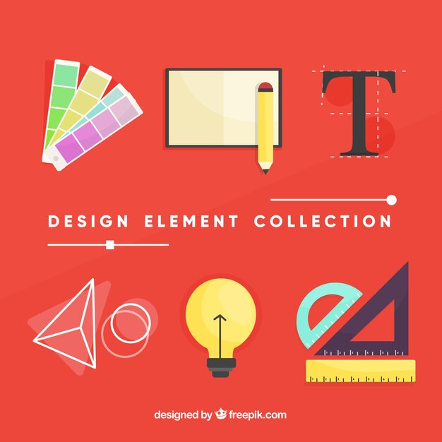 Colección de elementos de diseño gráfico en estilo plano