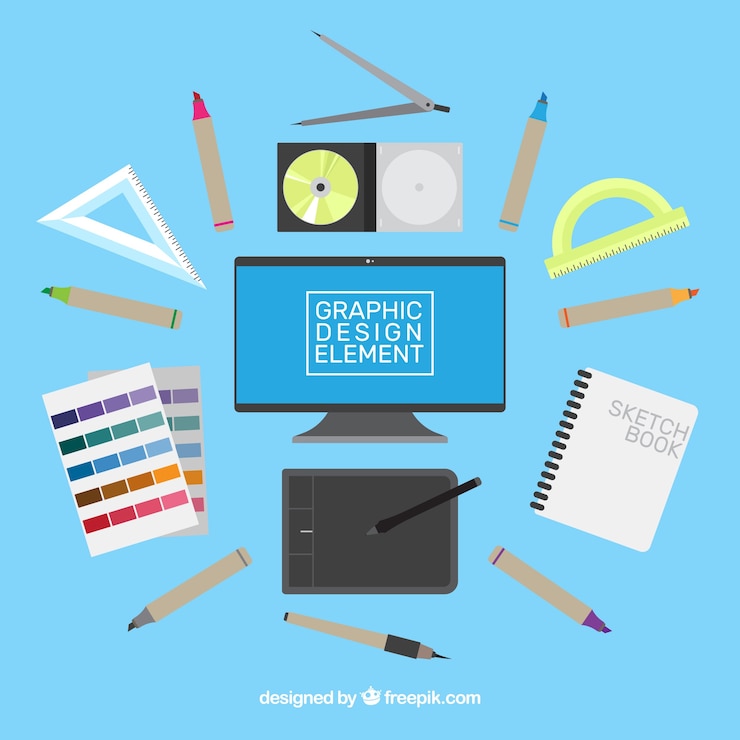 Vector gratuito colección de elementos de diseño gráfico en estilo plano