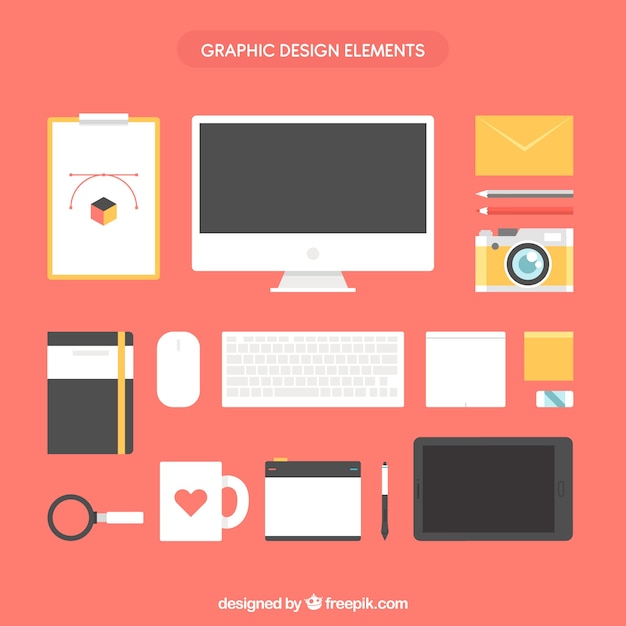 Colección de elementos de diseño gráfico en estilo plano