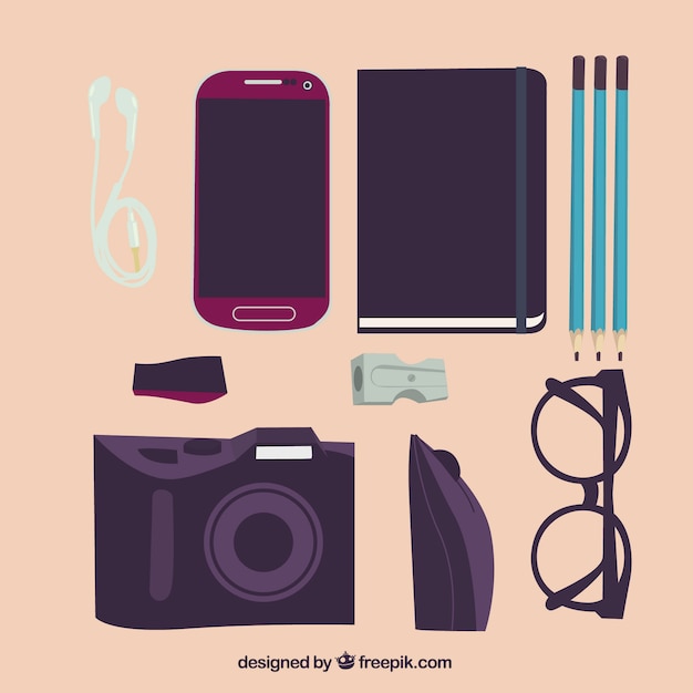 Colección de elementos de diseño gráfico en estilo plano