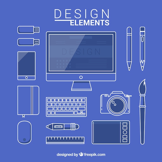 Colección de elementos de diseño gráfico en estilo plano