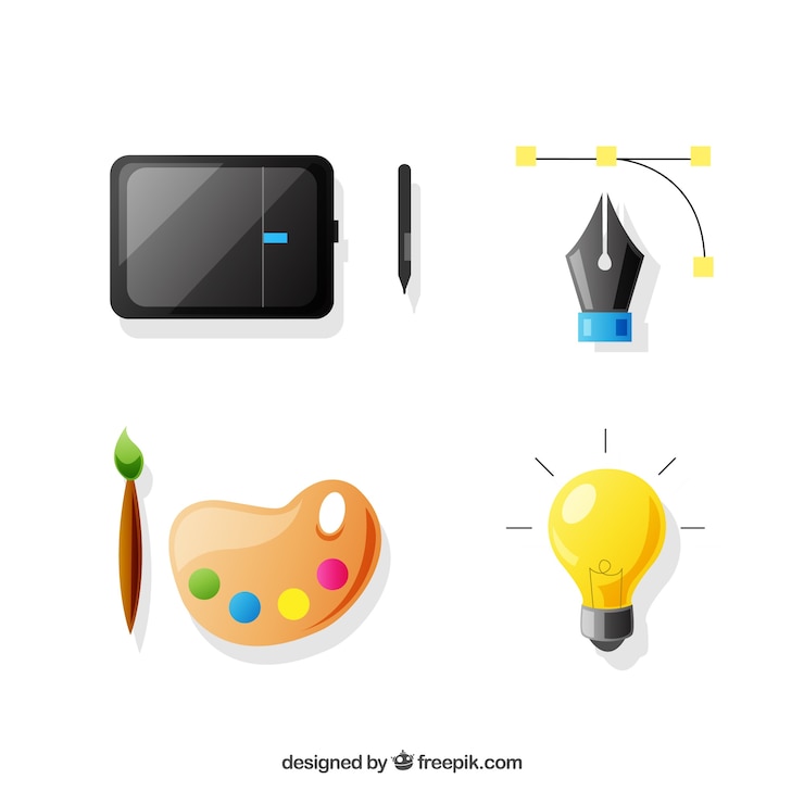 Vector gratuito colección de elementos de diseño gráfico en estilo plano
