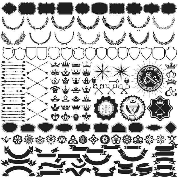 Colección de elementos de diseño para hacer cresta