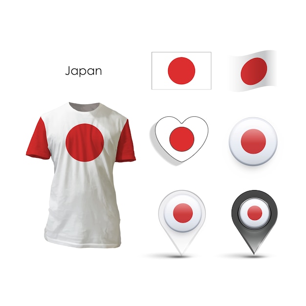 Vector gratuito colección de elementos con diseño de japan