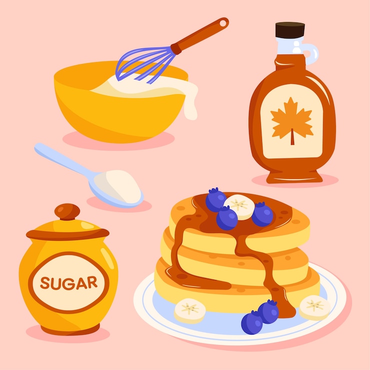 Vector gratuito colección de elementos de diseño planos para el día de los panqueques
