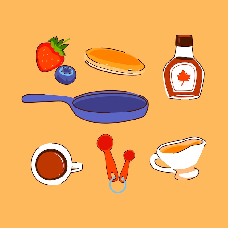 Vector gratuito colección de elementos de diseño planos para el día de los panqueques