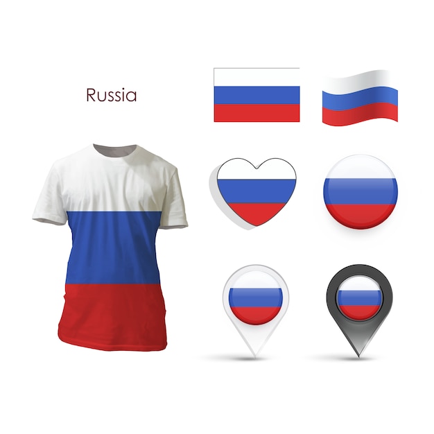 Vector gratuito colección de elementos con diseño de russia