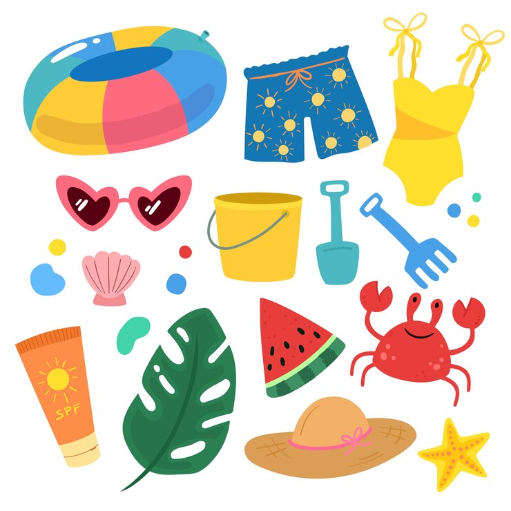 Vector gratuito colección de elementos de diseño para la temporada de verano.