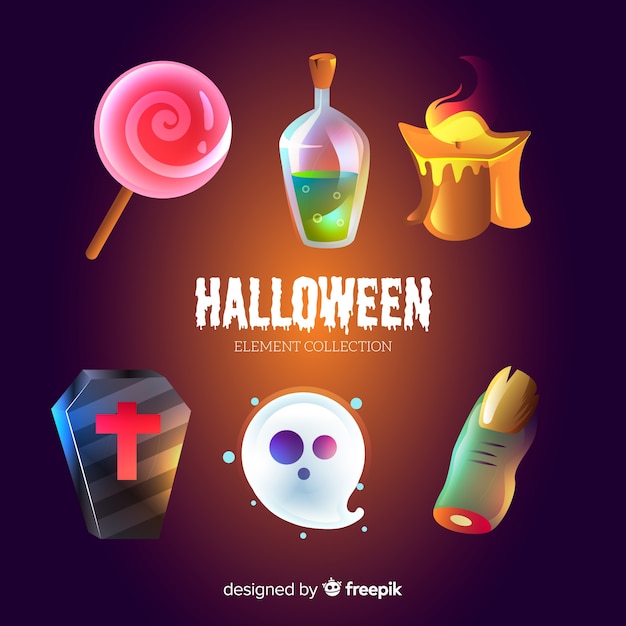 Colección de elementos divertidos de halloween