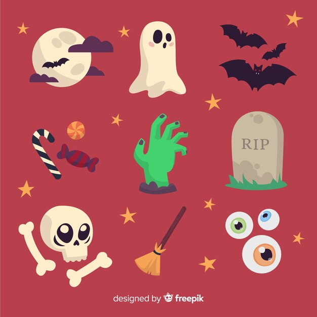 Colección de elementos divertidos de halloween