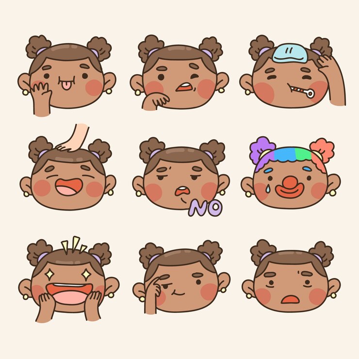 Vector gratuito colección de elementos de emotes dibujados a mano
