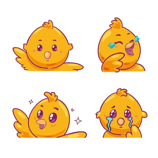 Colección de elementos de emotes dibujados a mano