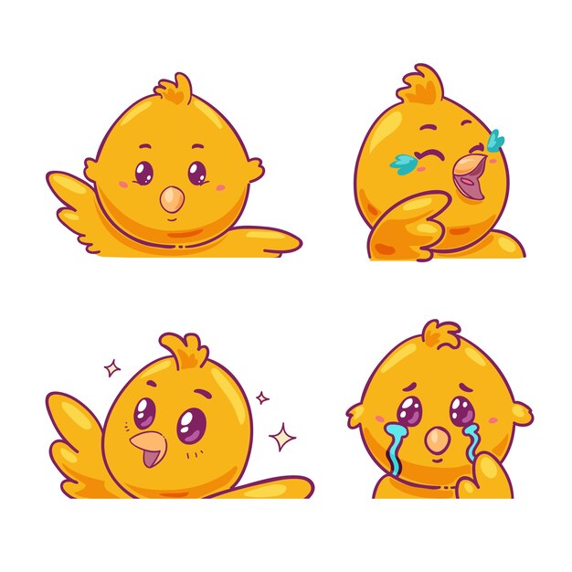 Colección de elementos de emotes dibujados a mano