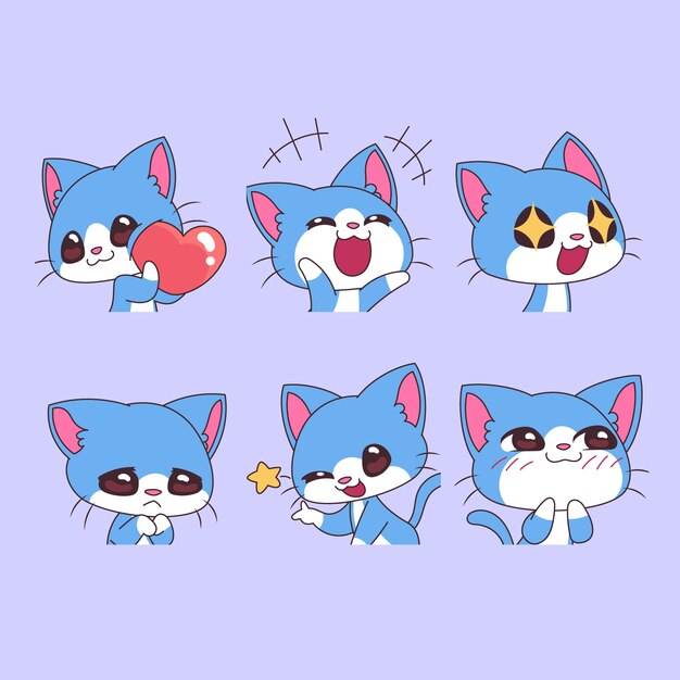 Colección de elementos de emotes dibujados a mano