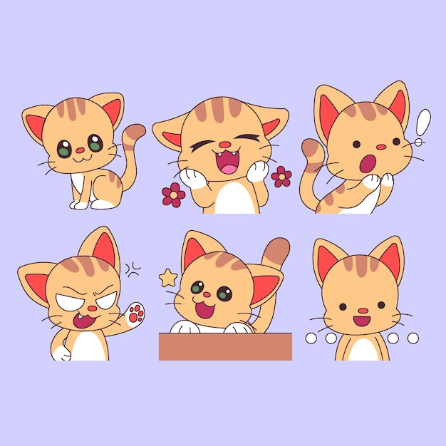Colección de elementos de emotes dibujados a mano