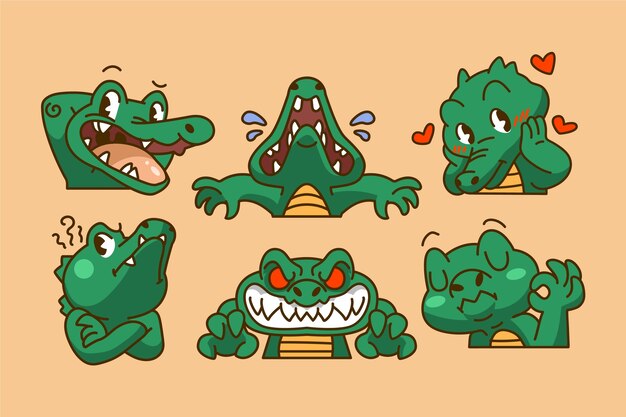 Colección de elementos de emotes dibujados a mano
