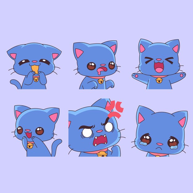 Colección de elementos de emotes dibujados a mano