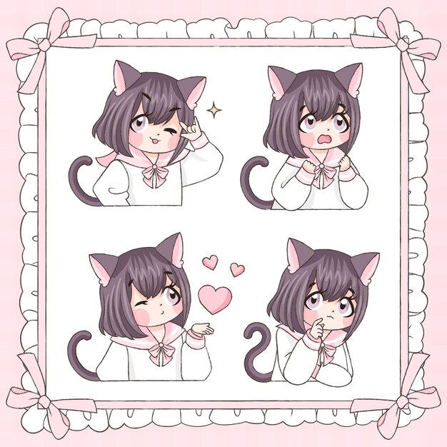 Colección de elementos de emotes dibujados a mano