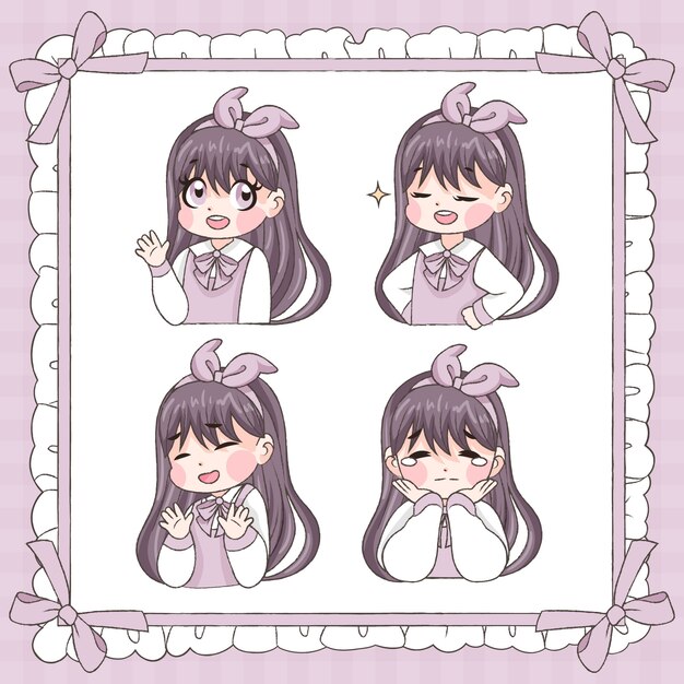 Colección de elementos de emotes dibujados a mano