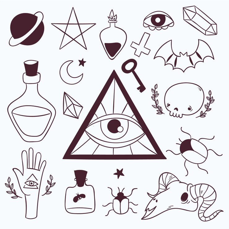 Vector gratuito colección de elementos esotéricos