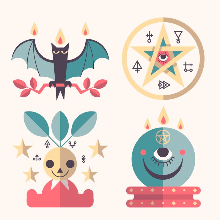 Vector gratuito colección de elementos esotéricos