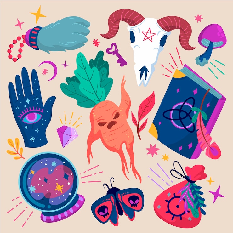 Vector gratuito colección de elementos esotéricos