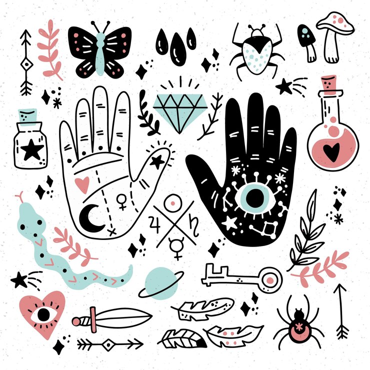 Vector gratuito colección de elementos esotéricos