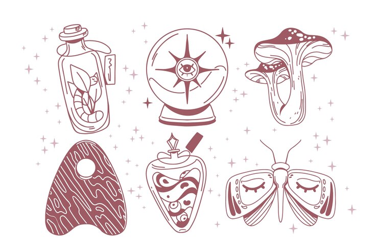Vector gratuito colección de elementos esotéricos