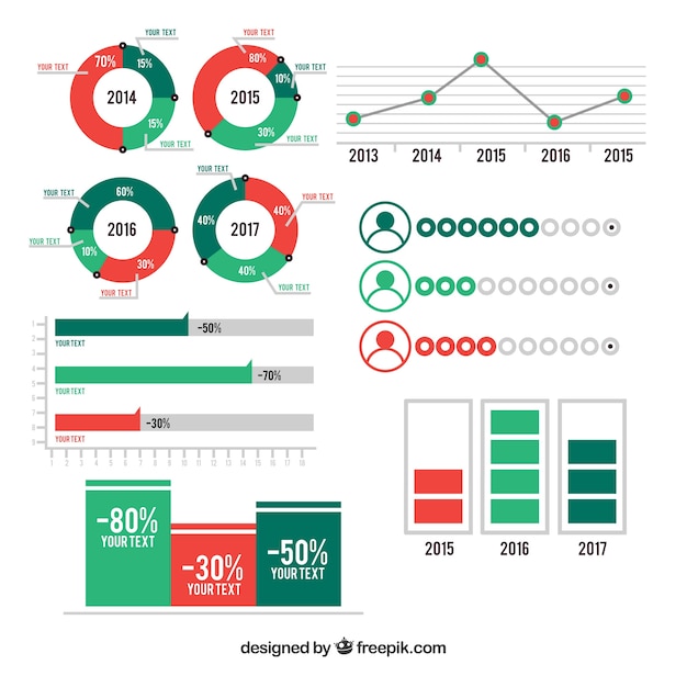 Vector gratuito colección de elementos estadísticos