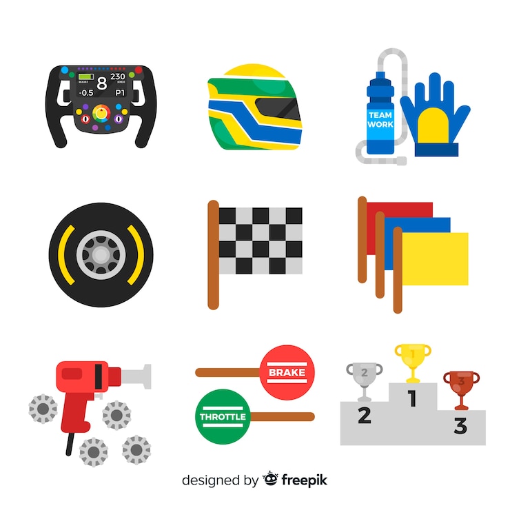 Vector gratuito colección de elementos de f1