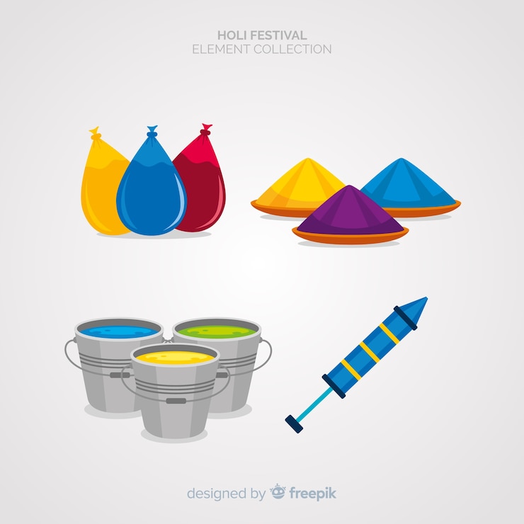 Vector gratuito colección elementos festival holi