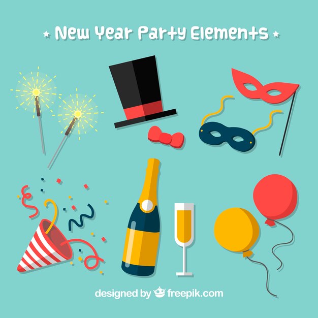 Colección de elementos de fiesta de año nuevo