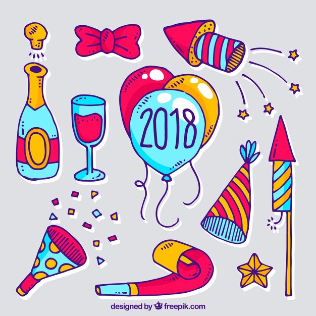 Colección de elementos de fiesta de año nuevo